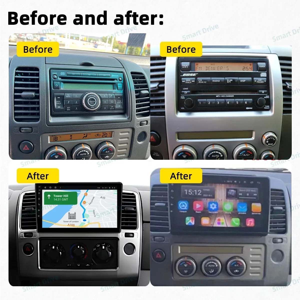 Autoradio per Nissan Pathfinder R51 2004-2012 NAVARA D40 2006 - 2012 2 Din Android Multimedia Navigazione GPS Carplay Auto Stereo - immagine 2