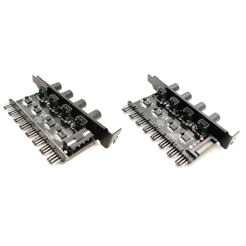 

4 Knob Cooling Fan Speed Controller PC 8 Channels Fan Hub for CPU Case HDD