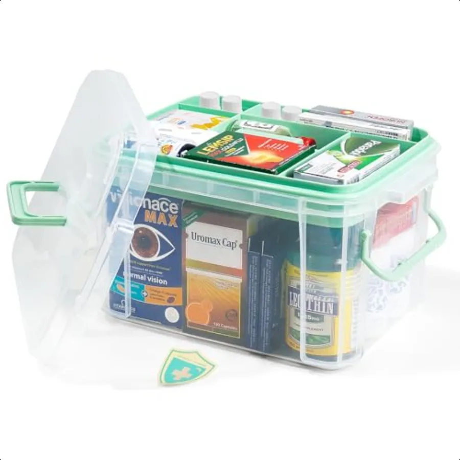 15qt Clear Plastic Medicine Organizer Storage Box