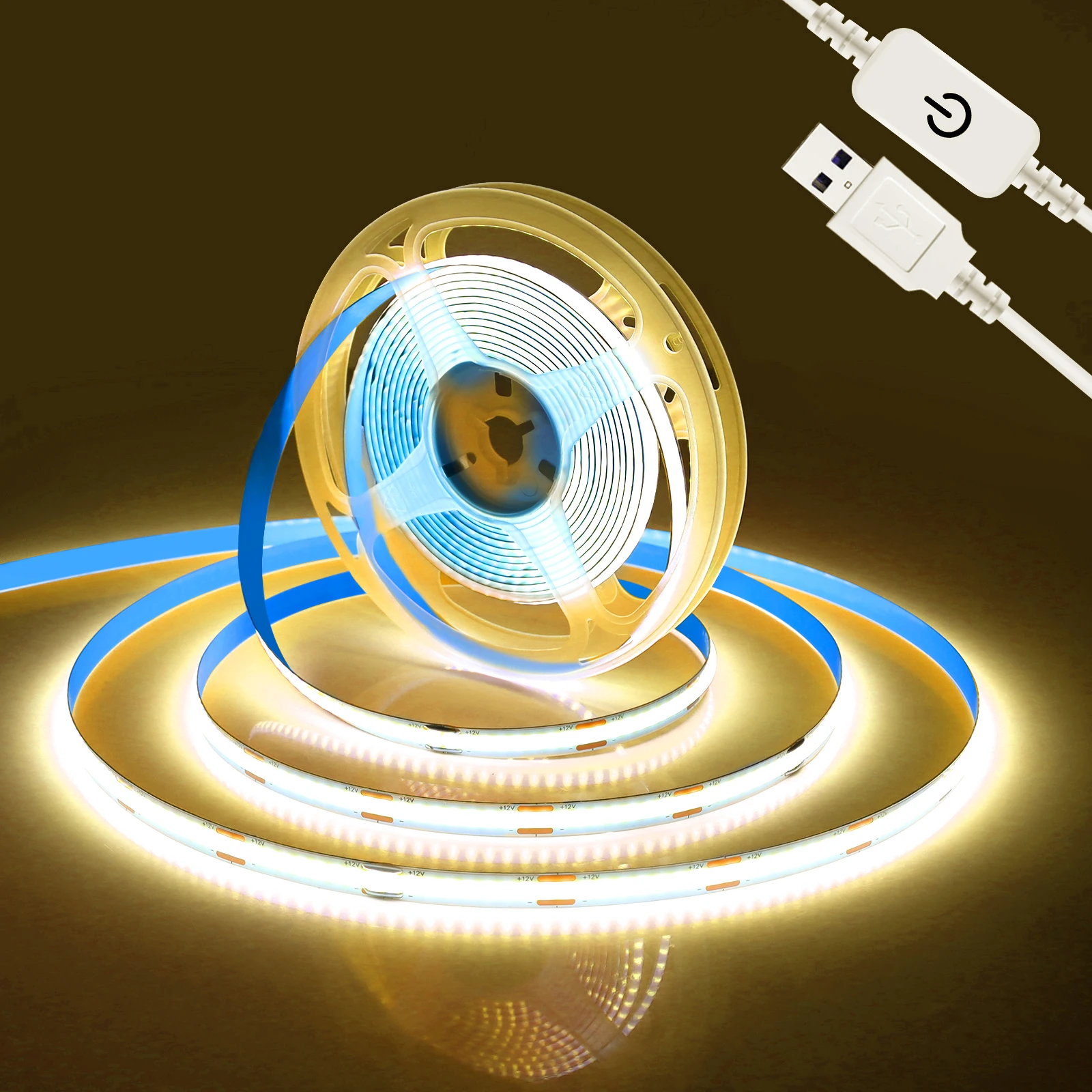 LRGBST 5V USB COB LEIDENE Strip, 6 Rollen 1M Witte COB LEIDENE Strip Licht met Afstandsbediening Dimmer Voor Akuistische Panelen