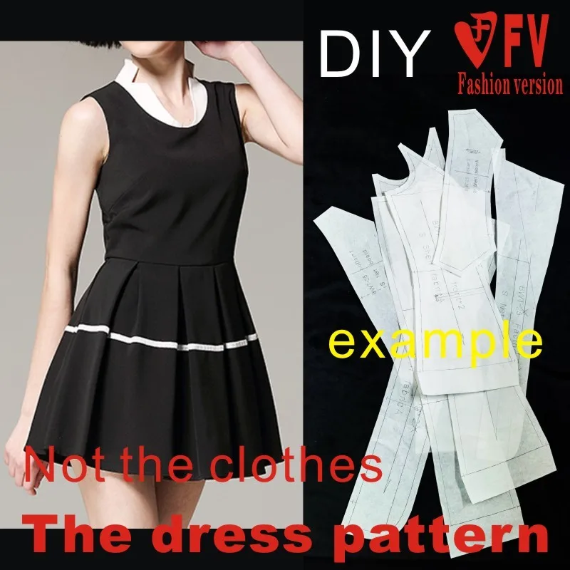 Clothing DIY The dress Dresses Sewing Pattern cutting drawing Women's Dress Sewing Template BLQ-94