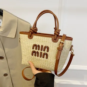 حقيبة عشب جديدة منسوجة بخيوط مطرزة أنيقة 4