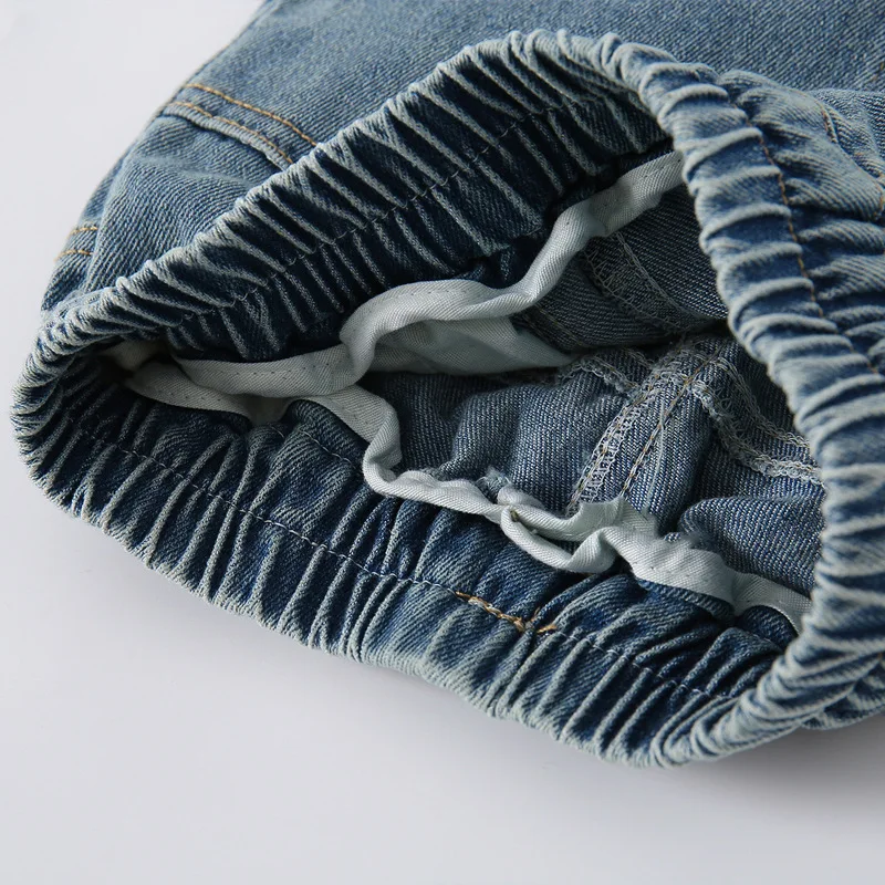 봄철 여아 플레어 팬츠 UNITIM 레이스 스플라이스  여아 데님 팬츠 신축성 있는 허리  여아 벨 팬츠 아동 청바지