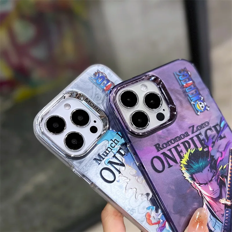 PBNDJVG 2 Confezioni Anime Manga Character Custodia per iPhone 17 Pro Max 6.9 pollici, Giappone Luffy Zoro Gear 5 Sun God Nika Motivo Antiurto Protezione Della Lente Case TPU Silicone Cover