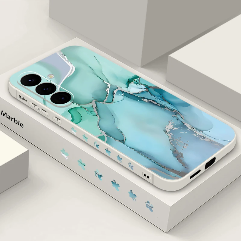 Elegant Marble Watercolor Silicone Shockproof Phone Case