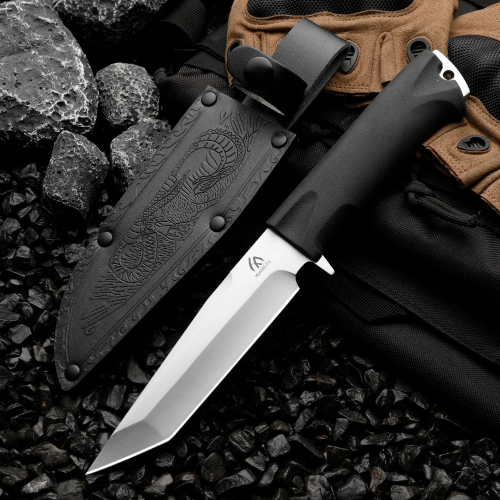 HUANGFU High quality 9CR18MOV outdoor knife fixed blade wilderness survival knife men's gift rescue knife hiking hunting knife 3