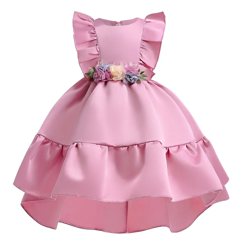 

Jumping Meters 3-10Y Floral Girls Tutu Wedding Dresses Puff Sleeve Hot Selling Princess Party Birthday Baby Clothing Frocks