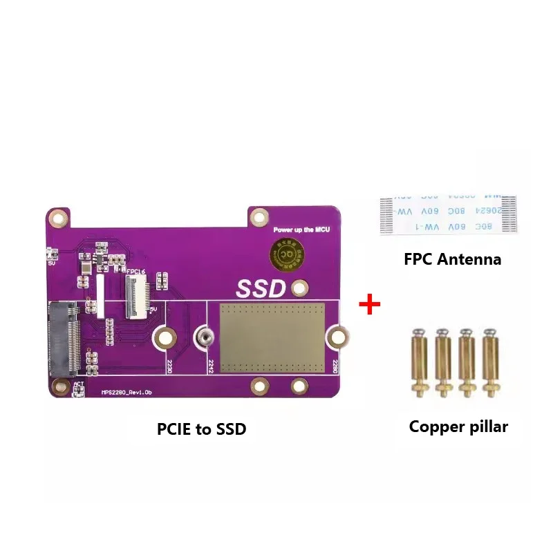 Placa de Expansão de Alta Velocidade Pcie para Ssd M.2 Raspberry pi Nvme Gen Gen m m Interface Chave para Rpi no Ssd M.2 e Rpi 5 - Imagem 5