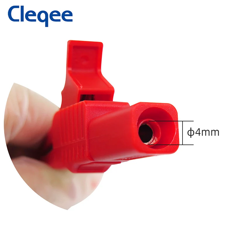 Cleqee P2003 10PCS Heavy Duty Alligator Clips 4mm Banana Socket Insulated Crocodile Clamp Multimeter Test Clip 1000V 32A alligator clips electric test clamp test clip electrical clamp