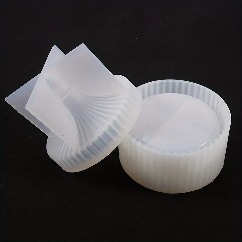 Silicone mold 1set Striped Candle Jar Silicone Mold DIY Circular Stripe Storage Jewelry Box Clay Epoxy Resin Plaster Concrete