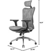 M57 Ergonomic Office Chair with 3 Way Armrests Lumbar Support and Adjustable Headrest High Back Tilt Function Grey 3