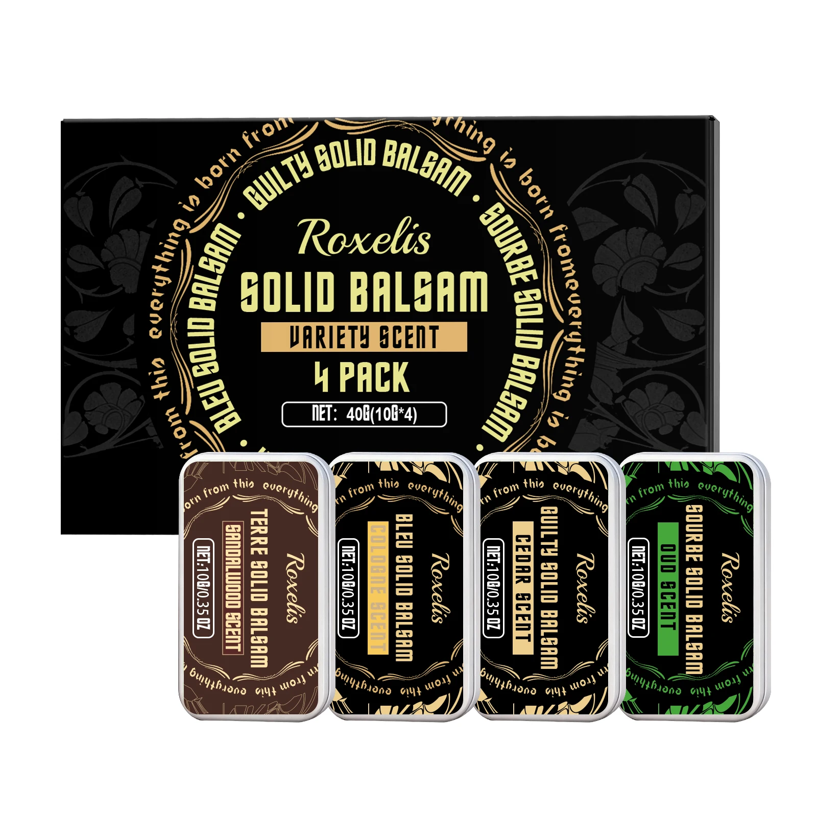 Roxelis Elegant Solid Perfume Set Fresh And Light Fragrance Naturally Long-Lasting Everyday Convenient Men's Perfume Set_voghion.com