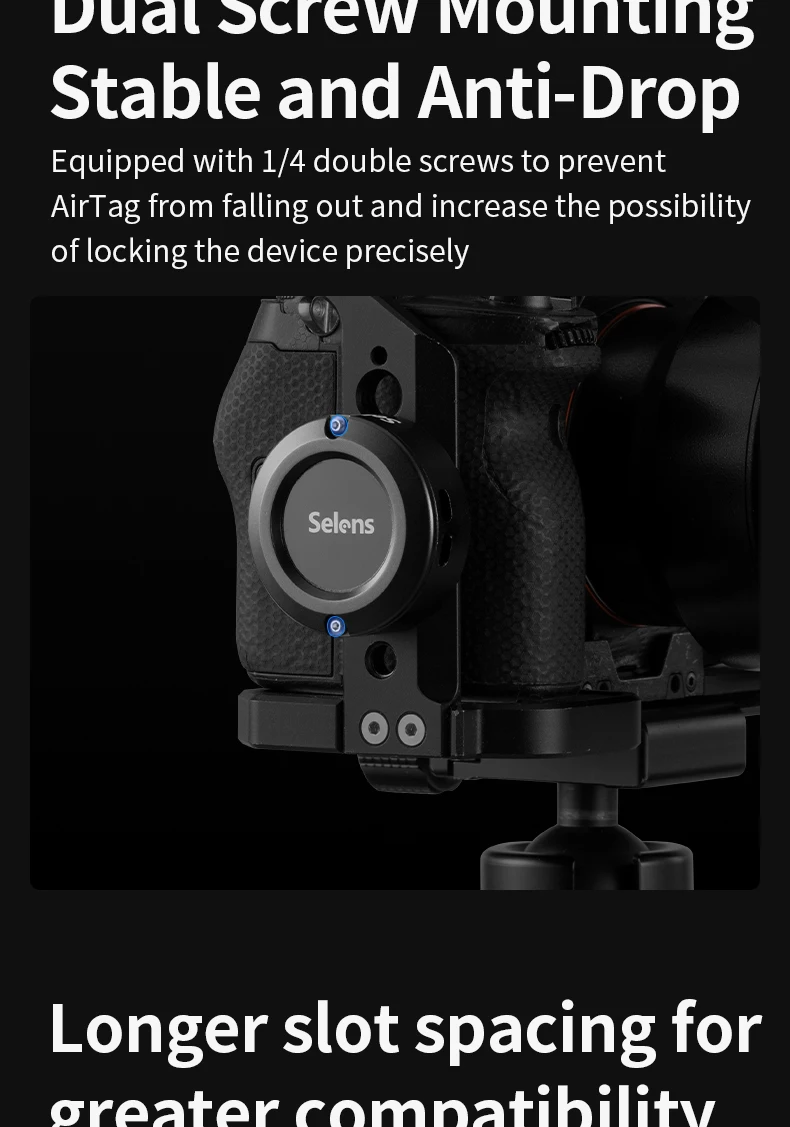 Aluminum Alloy mini Fixed Base with 1/4" Dual Screw Mounting Compatible for App