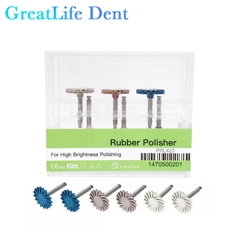 6 Pz/set Dentale Gomma Lucidatore Resina Composa Sistema Di - Foto 2