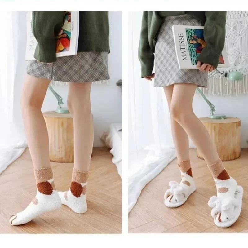 3 Paia Di Calzini Pelosi Invernali Da Donna – Morbidi E Caldi In Microfibra – Calze Soffici Per Dormire E Relax In Casa – Colori Vari (Pinl Bianco Verde, Taglia 4-8 UK) - 6