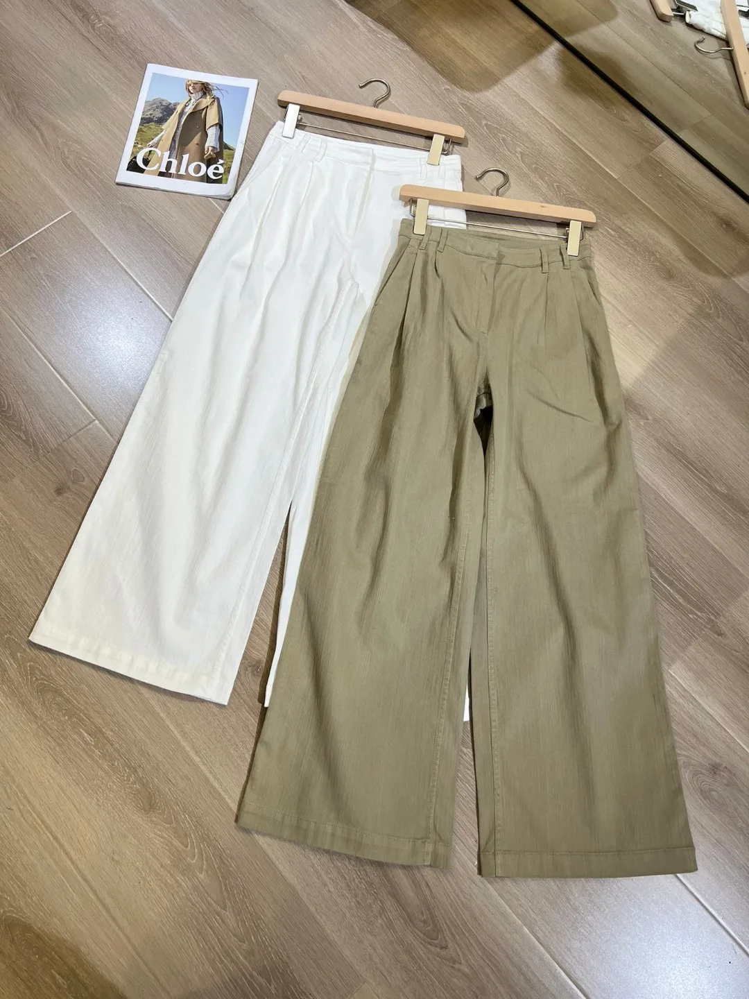 

B*C Autumn Baggy Pants Woman Casual Cotton Linen Wide Trousers High Waist Parachute Pants For Women High Quality With Label