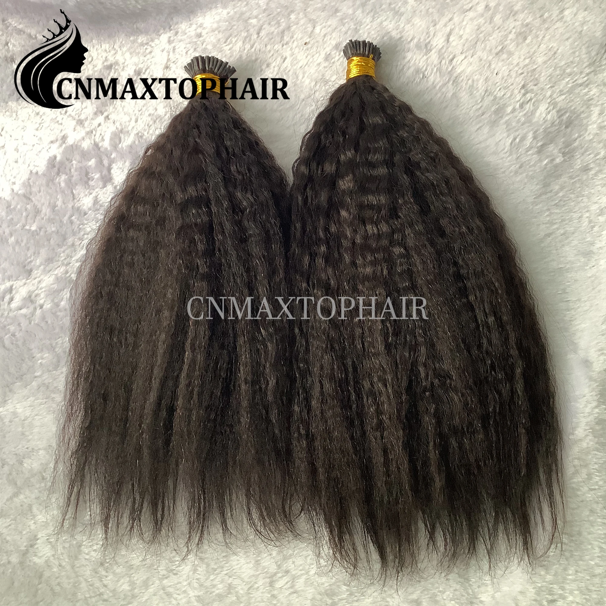 Italian Keratin I Tip Hair Extensions Best Quality Cuticle Aligned Hair Kinky Straight Women Color