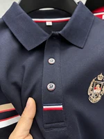 Polo d'été à manches courtes pour hommes, marque de luxe, motif brodé à revers, tendance coréenne, vêtements exquis pour hommes, 2025 4