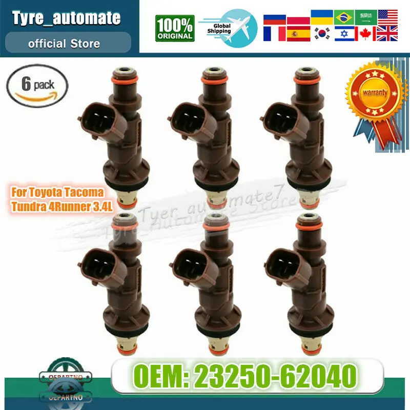 

6x OE # Топливные форсунки для TOYOTA TACOMA TUNDRA 4runner 3.4L V6 23250-62040
