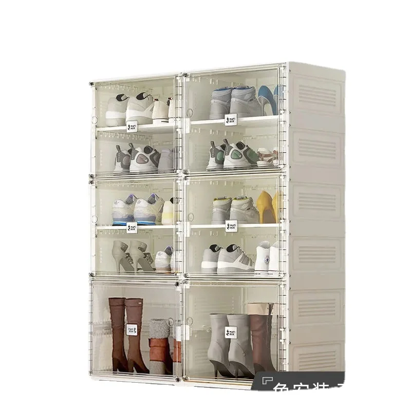 

Modern minimalist shoe cabinet foldable transparent free installation home door storage shoe rack organizer Коробка из-под обуви