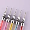 1 PC New Double Way Rhinestone Nail Art Brush Pen Silicone Head Carving Dotting Tool for Women DIY Brush Fashion Dotting Tools 3