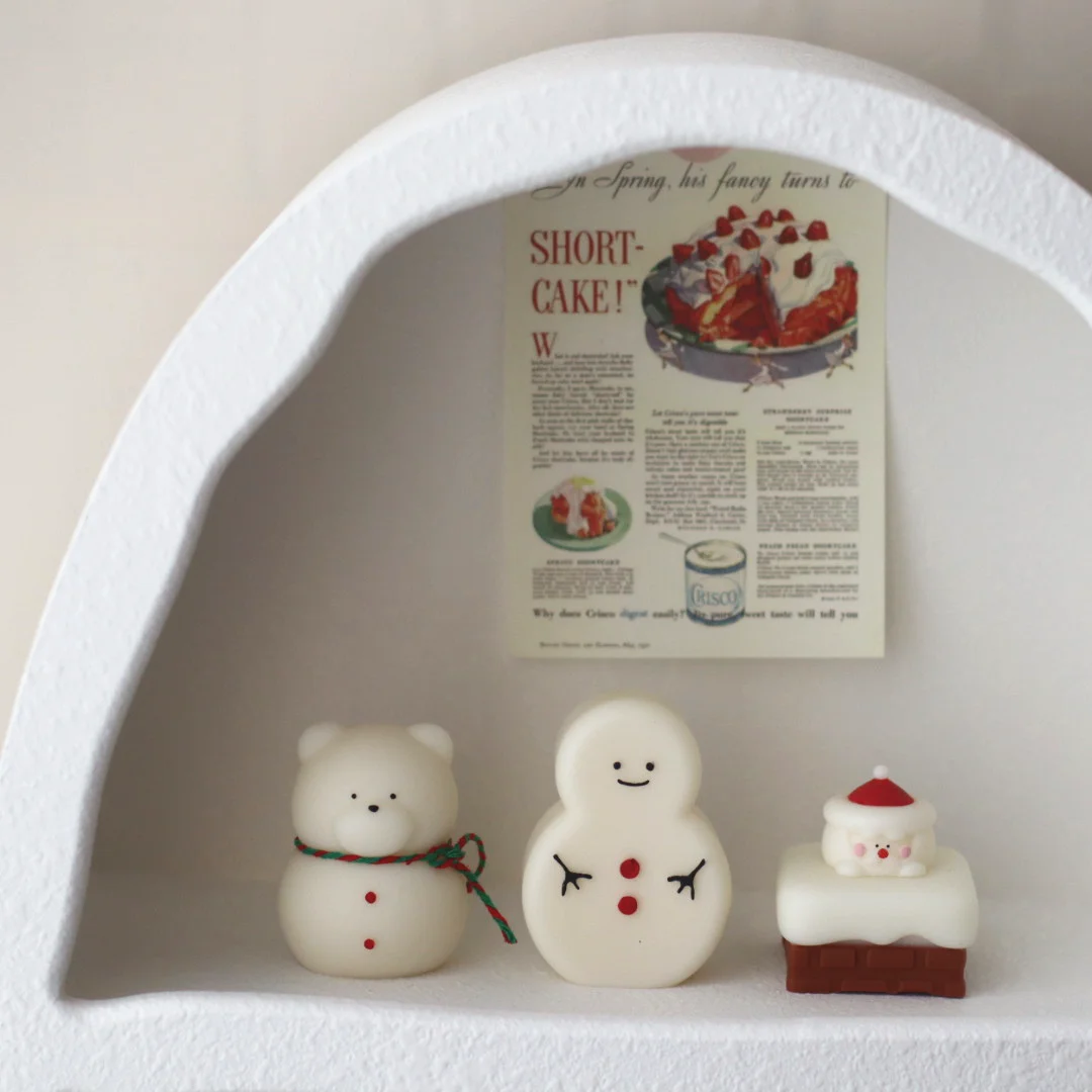 Christmas Style Candle Mold for Candle Making DIY Christmas Candle Supplies Snowman Xmas Tree Silicone Mold