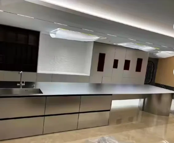 Modern Design Kitchen Cabinets High Quality Stainless Steel Assembled Island Sets with Drawer Slide & Basket Free Sample Offered
