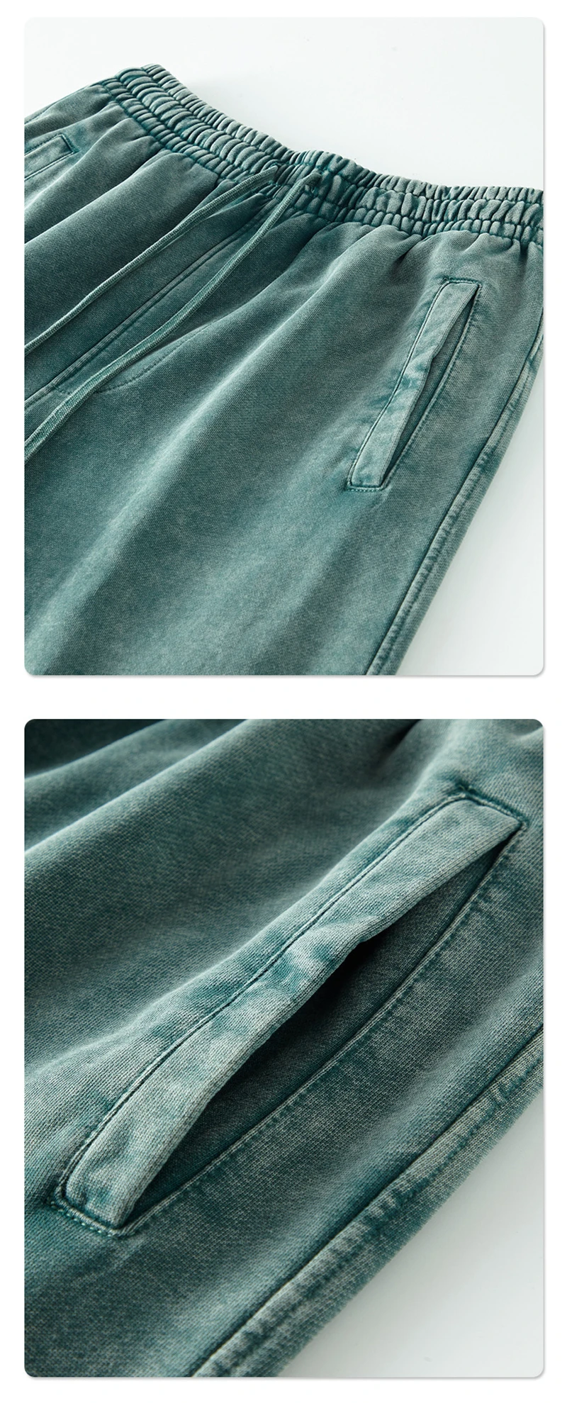 ZODF Retro Autumn Winter Men Batik Washed Cotton Sweatpants Unisex Loose Heavy Weight 420gsm Solid Joggers Pants HY0666
