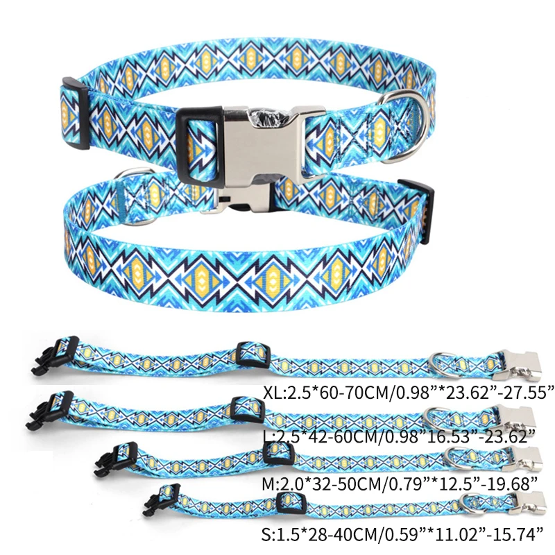 Dog Collar Adjustable Personalized Nylon Puppy Id Tag Accessories Buckle Free Engrave Pet Name Necklace