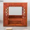 CZ Golden Flower Pear Carved Vintage Step Bed Antique Furniture Palace Solid Wood Bed Stepped Bed Frame 2