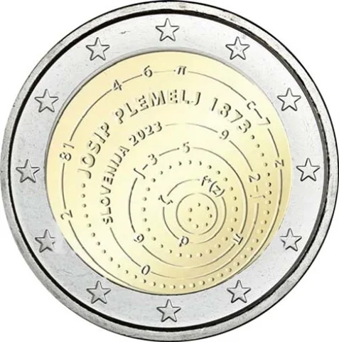 

Словения 2023 памятная монета Джозефа племелли 150 годовщины 2 евро UNC полная