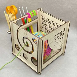 Elegant Wooden Yarn Bowl - Perfect for Crochet and Knitting Enthusiasts (1set)