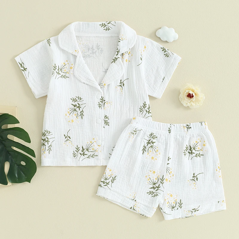 Toddler Cotton-Linen Pajama Set 1