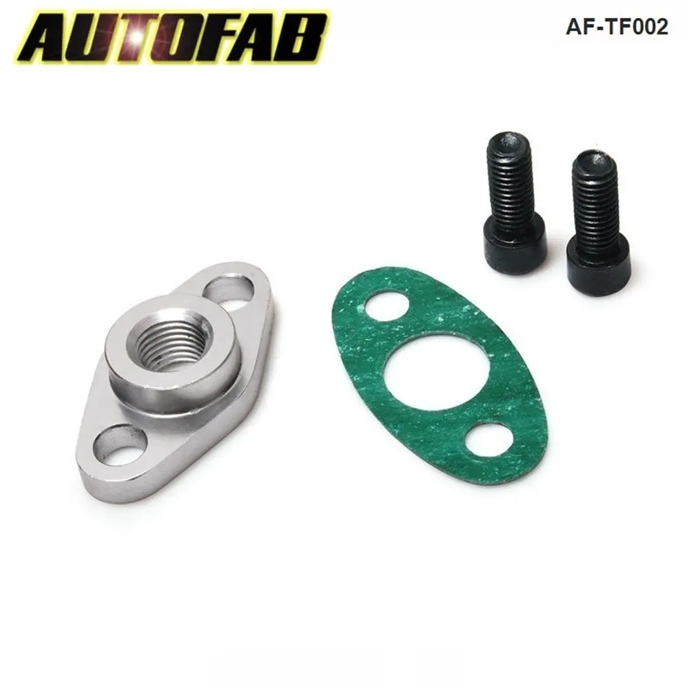 1/4 NPT Female Aluminum Oil Drain Turbo Flange T3 T4 T04 GT40 GT55 AF-TF002
