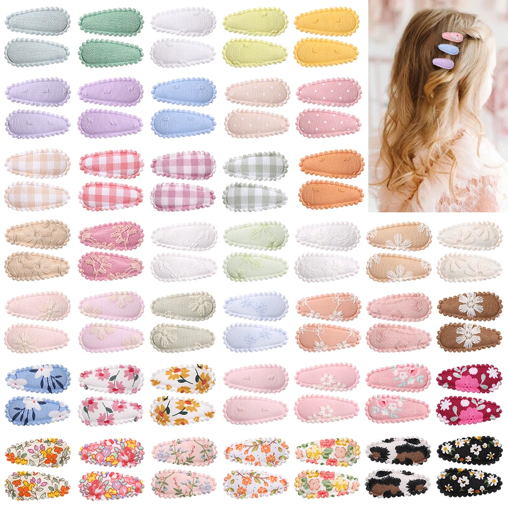 

2Pcs Baby Cute Mini Embroidery Print Waterdrop Shape Hair Clips for Girls BB Hairpin Barrettes Headwear Newborn Hair Accessories