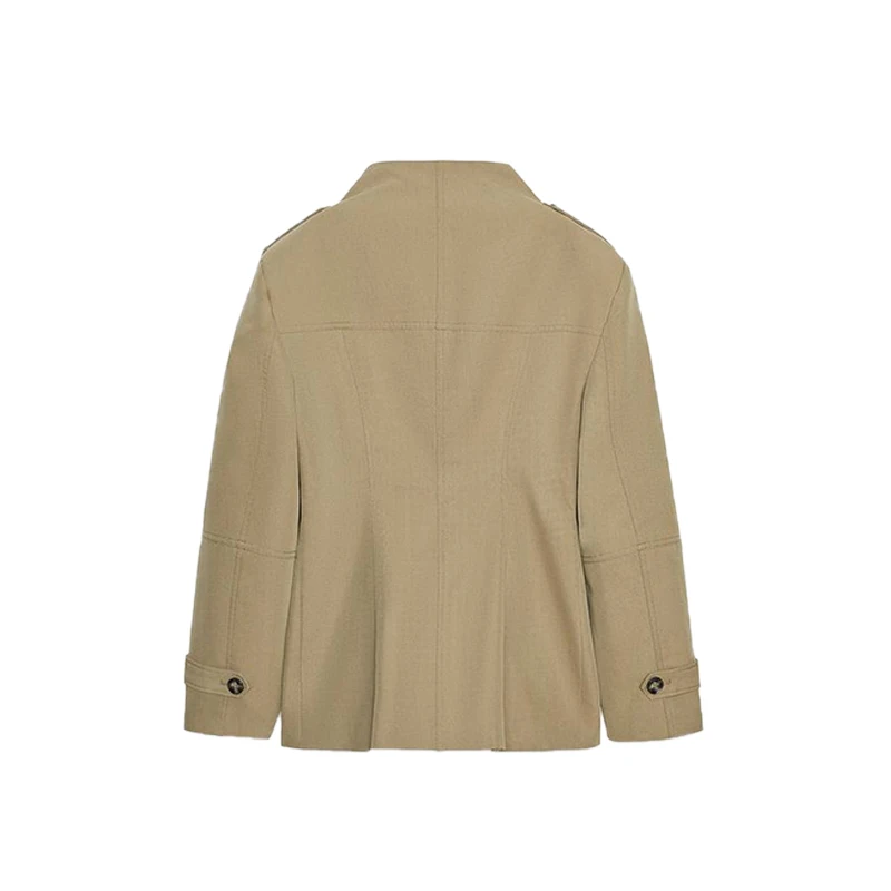 Pocket Stand Collar Long Sleeves Jacket Woman Single Breasted Solid Color Waist Cinching Jackets Versatile Women's New Jackets 15 Sb003cb34684b4ccca2260cf57dd61870D