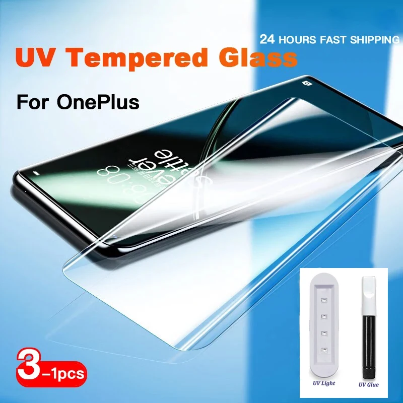 

UV Liquid Glue Tempered Glass For Oneplus 12 11 10 Pro Protective Film oneplus 7 7T 8 8T 9 9R 9RT Ace 2 Pro 12 Screen Protector