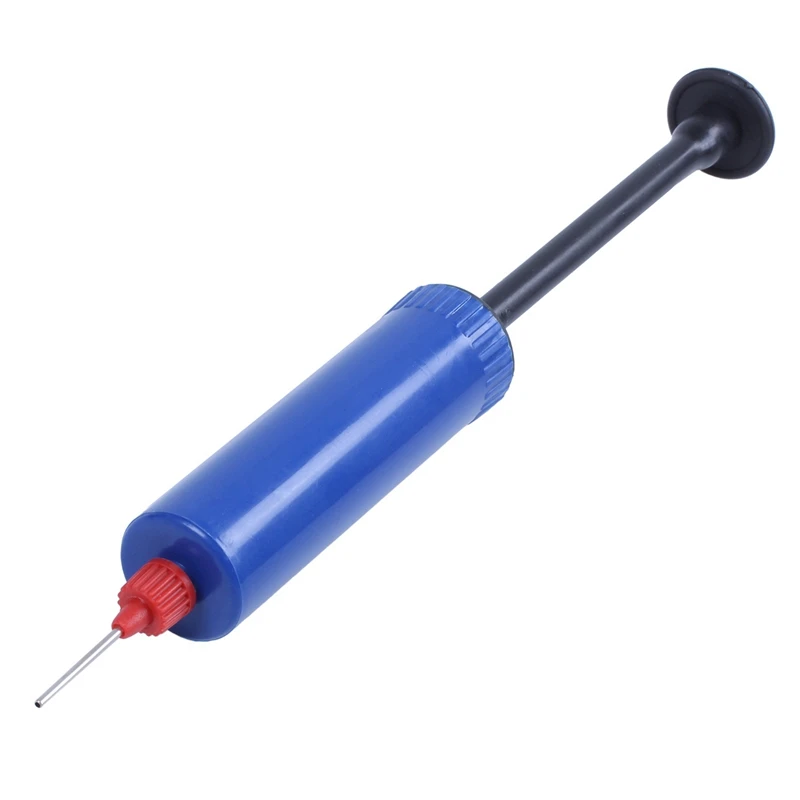 6X Football Soccer Inflatable Ball Hand Air Pump With Needle Blue