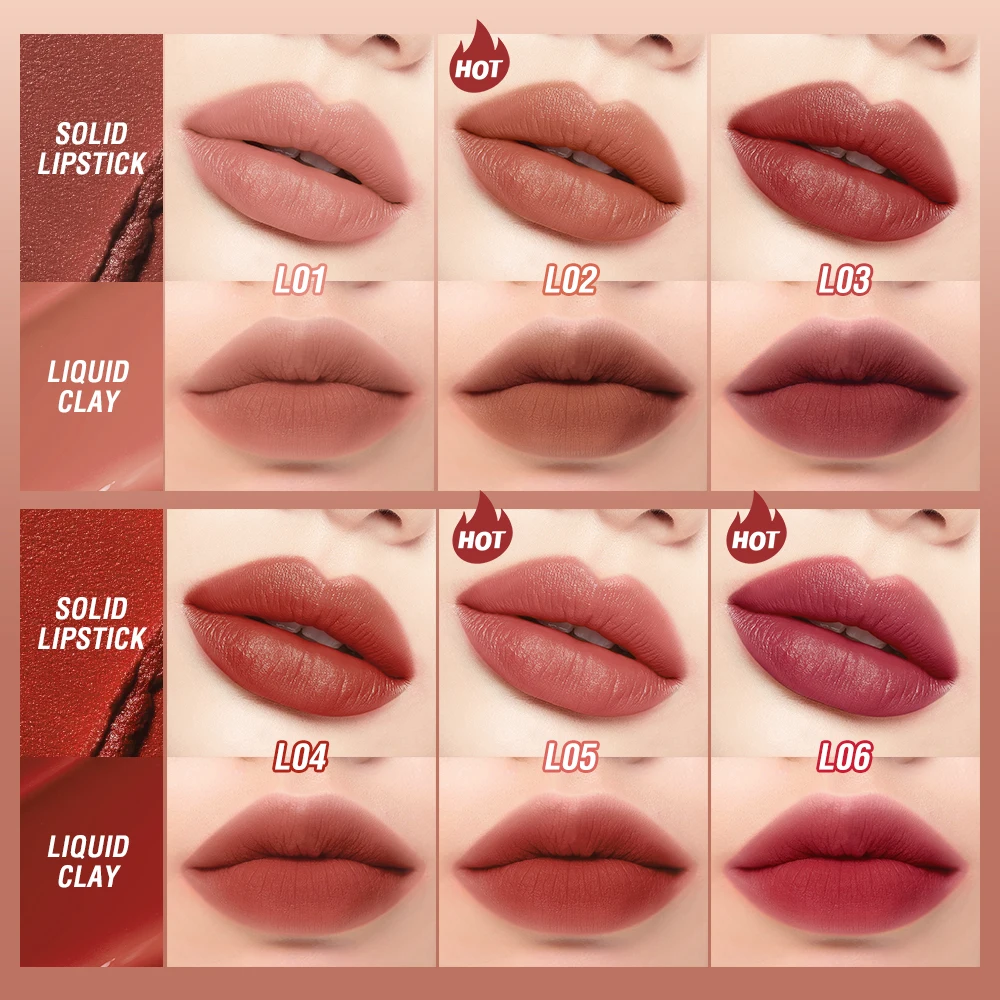 O.TWO.O Lipstick 12 Colors Lip Gloss 2 in 1 Lip Tint Waterproof Long -lasting Moisture Red Lip Matte Lipstick Make-up for Women cb5feb1b7314637725a2e7: L01 Apricot|L02 Chestnut|L03 Persimmon|L04 Red Pear|L05 Black Tea|L06 Berry|L07 Rose|L08 Hazelnut|L09 Terracotta|L10 Hawthorn|L11 Pumpkin|L12 Cinnamon