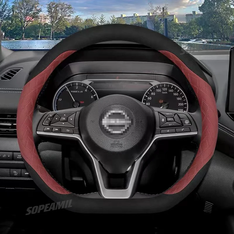 

Anti-Slip Microfiber Leather Car Suede Steering Wheel Cover For Nissan Altima Juke Leaf Note Patrol Murano Micra Qashqai X-Trail