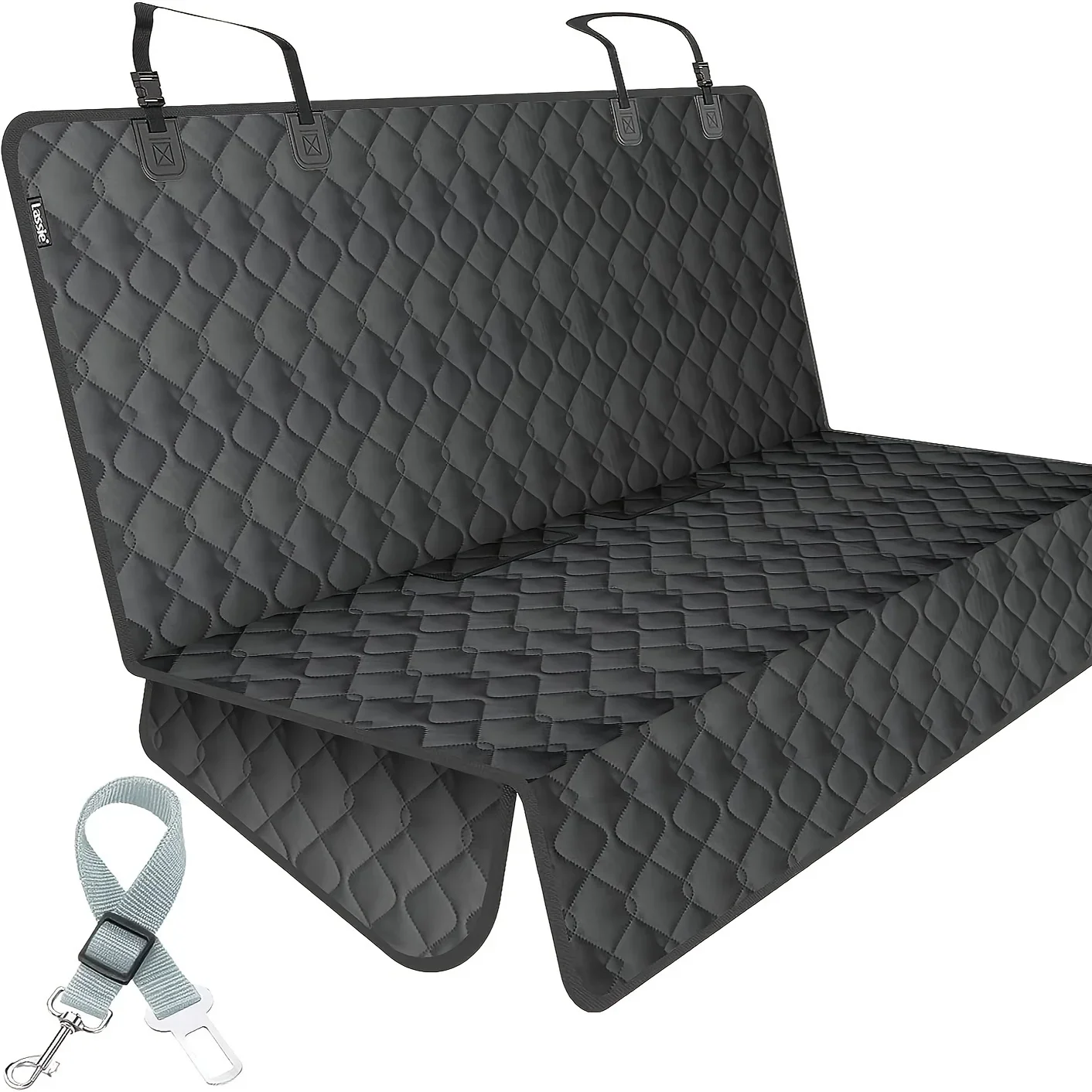 WaterproofPetCarSeatCoverwithSeatBeltsDurableFabricDogSeat