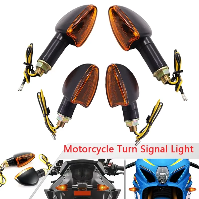 Motorcycle Turn Signal Light 12V 10mm Halogen Turn Signal Motorcycle Blinker Lamp for Honda for YAMAHA Scooter Cafe Racer