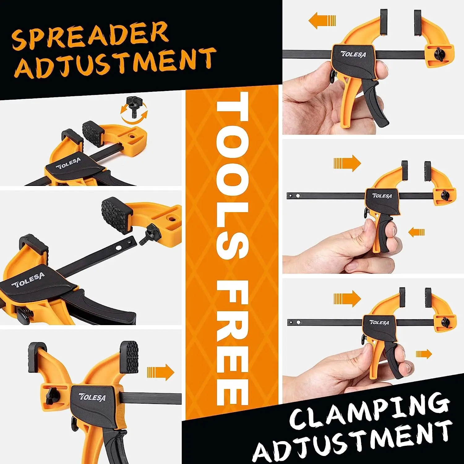 2-Pack Spring-Loaded One-Handed 10” Bar Clamp – Trigger Clamp