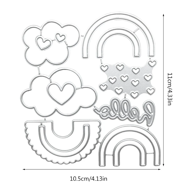 사랑 심장 무지개 엠보싱 나이프 DIY Scrapbooking M68E에 대한 금속 절단 다이 다이