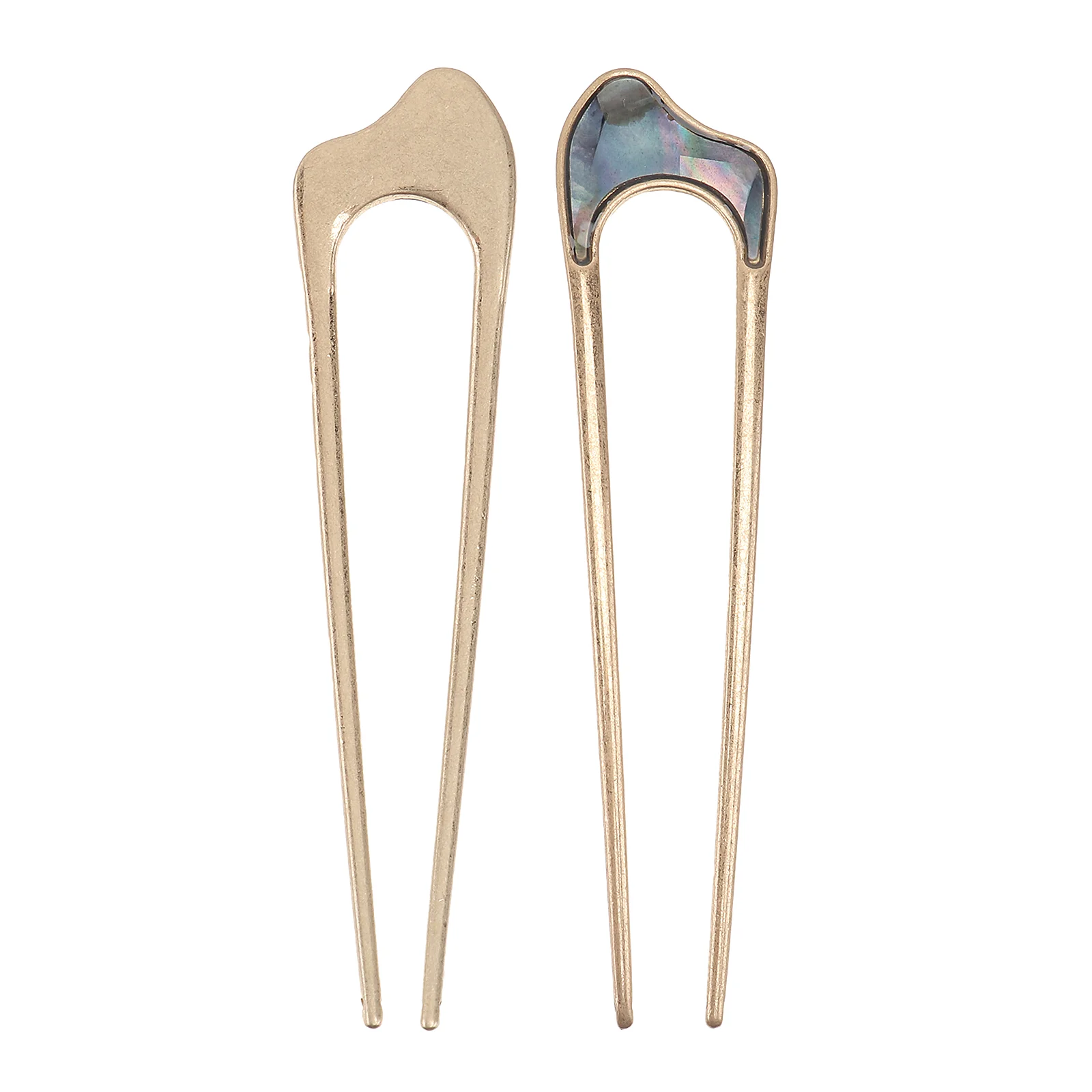 

2 Pcs Gold Hair Clips U Shaped Sticks Japanese Pin Bridal Hairpin Chopsticks Bun