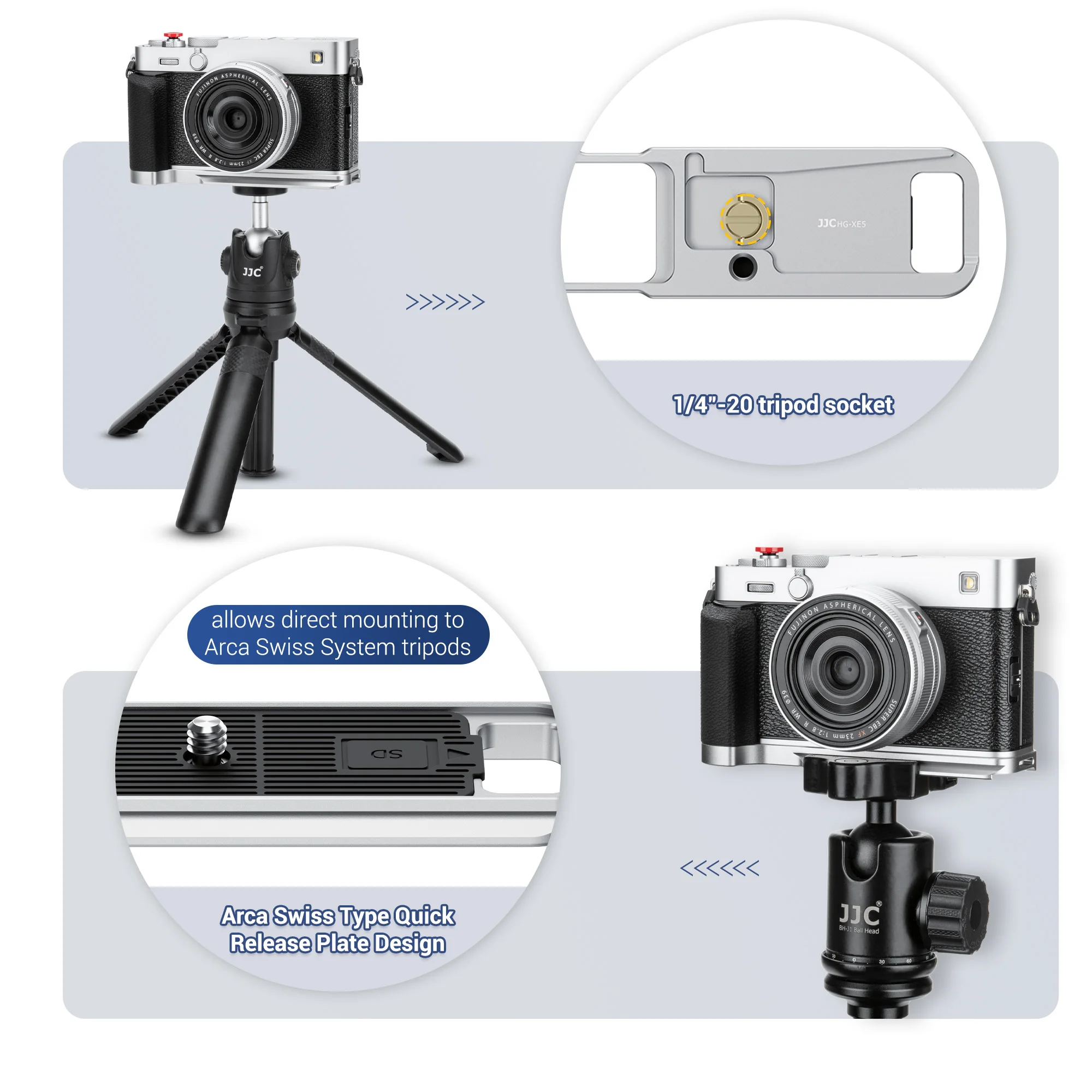 JJC X-E5 L-Shape Hand Grip with Shutter Button for Fujifilm XE-5