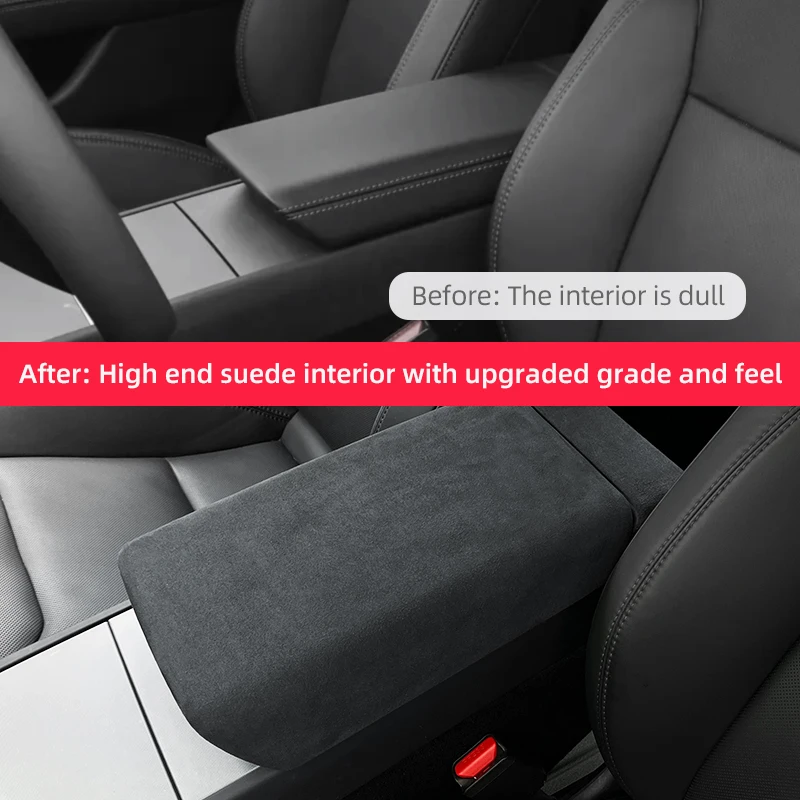 For Tesla Model Y Juniper 2025+ Launch Accessories For Tesla Model 3 Highland 2024 Central Control Armrest Box cover ABS Materia — view 3