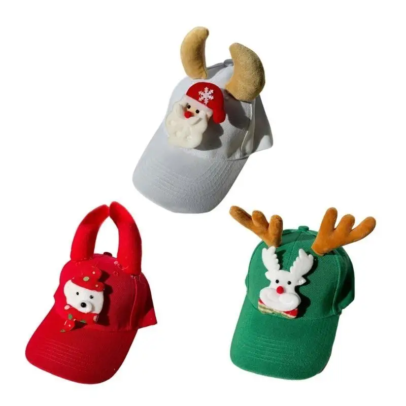 39BD Children Rentier Baseballhut für Mädchen Frauen Horn Casual für Sports Gym Mountain Camping Outdoor Aktivität