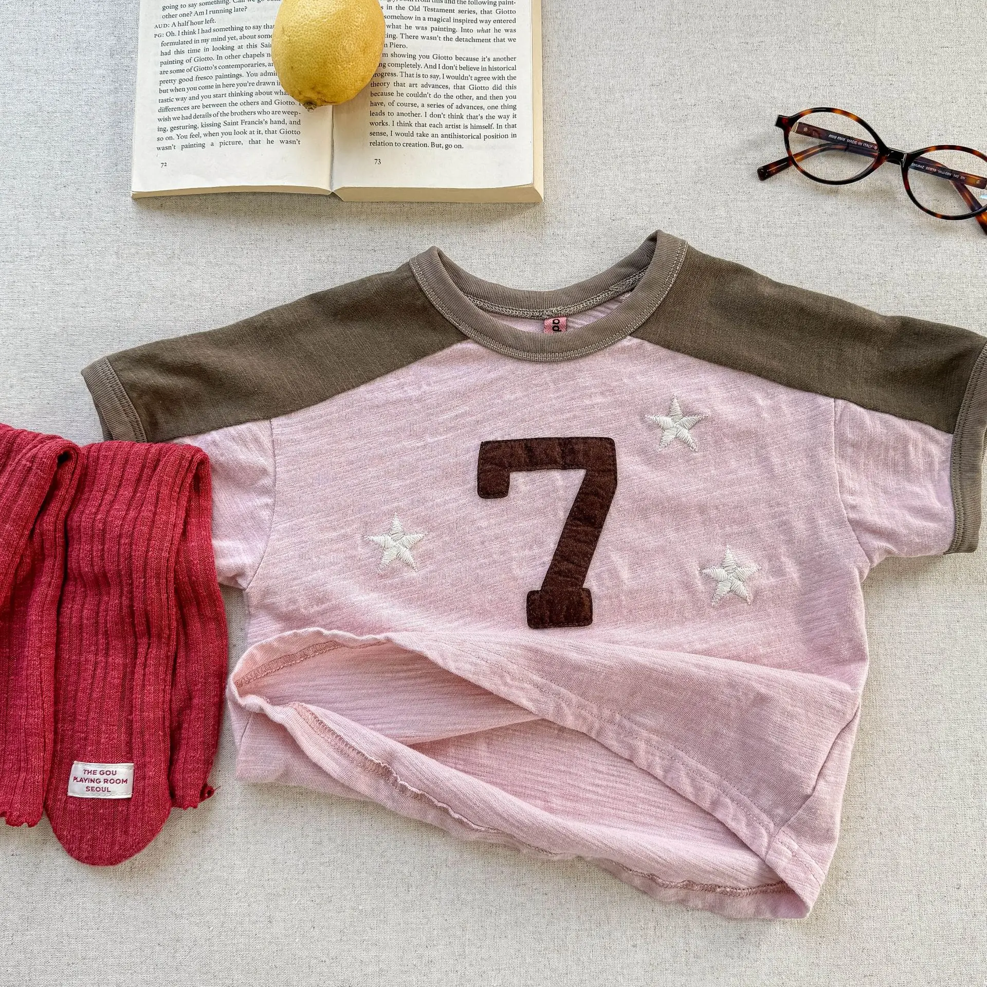 MILANCEL Kinder Sommerkleidung Koreanisches Kinder-T-Shirt Patchwork Raglanärmel Jungen T-Shirts Mädchen Casual Tops 1-6Y – Detail 16