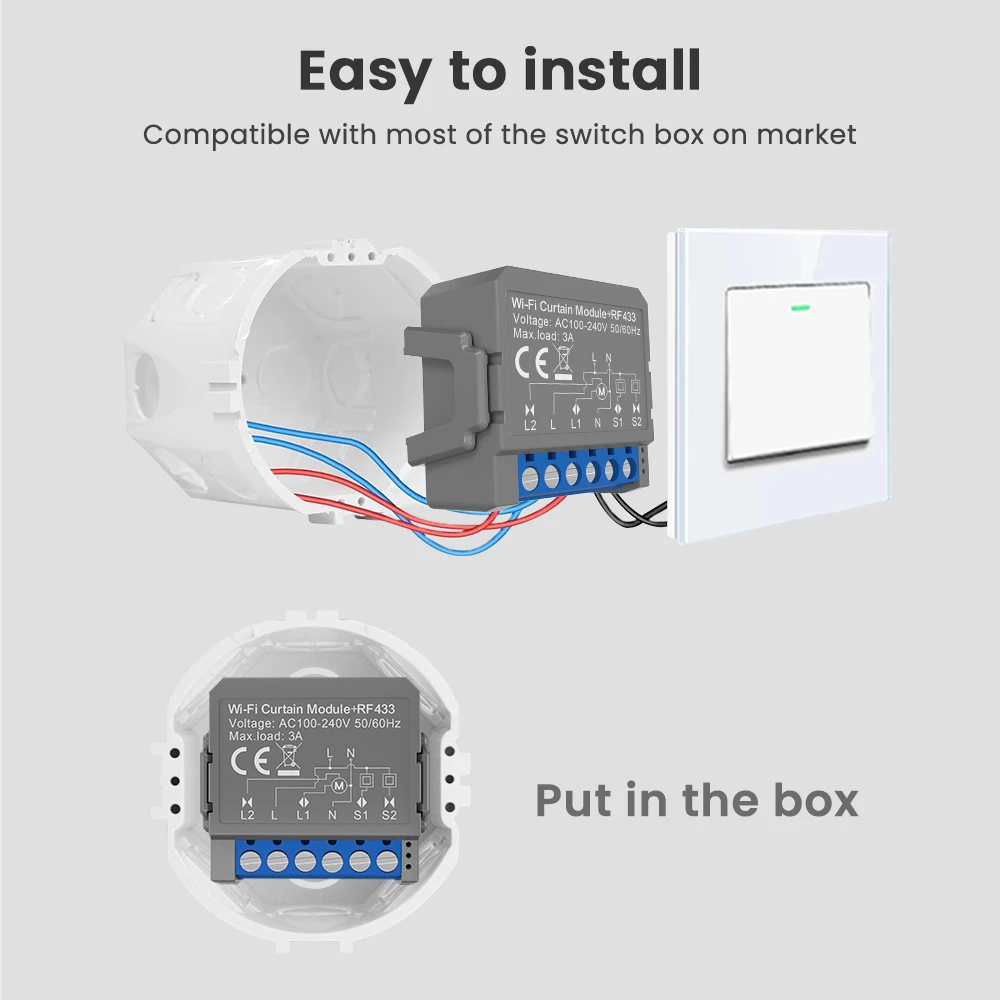 WiFi Smart Curtain Switch Module,Smart Life APP Remote Control,Work for Alexa Go